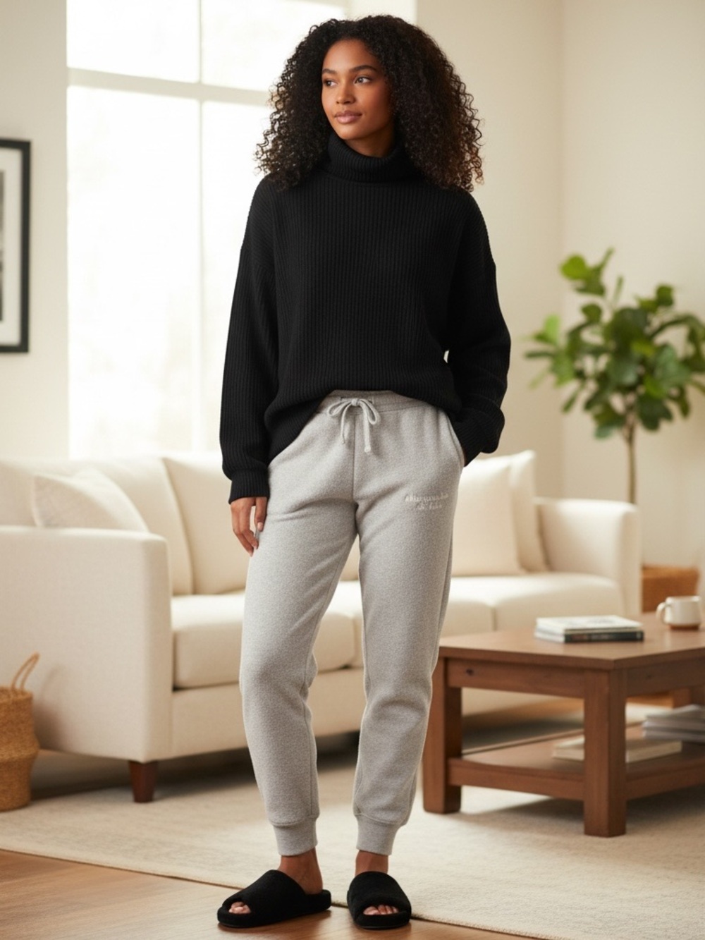 Abercrombie & Fitch sherpa fleece joggers women’s size S